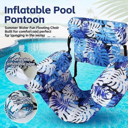 (C) Inflatable Pool Floats: Plant Pattern Lounge Chairs & Mats for Summer Beach Fun 2