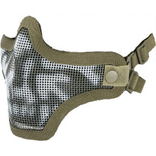 Airsoft Matrix Iron Face Carbon Steel Mesh Striker V1 Lower Half Face Pro (Color: OD Green/Skull)