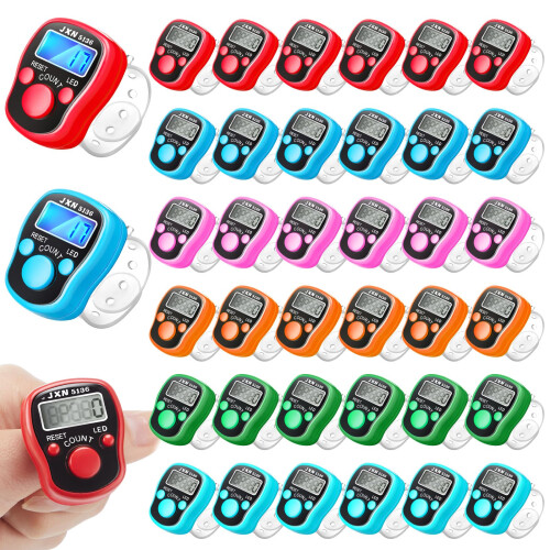 36 Pcs Finger Counter Tally Counter Luminous Mini Handheld Clicker 5 Digital LCD Display