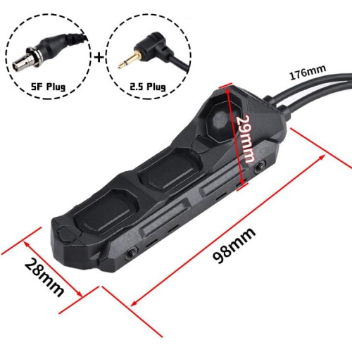 Tactical Modular Dual Wire Three Button Remote Activation Pressure Switch,for M300/M600 PEQ15 Etc 2