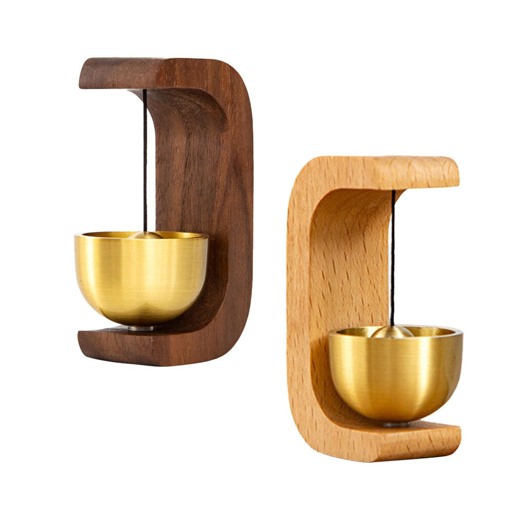 2Pcs Shopkeepers Bell For Door Opening, Magnetic Wood Doorbell Chime For Business 820064807236