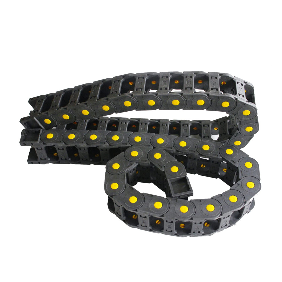 2Pcs Black Plastic Cable Wire Carrier Drag Chain R55 25Mmx50mm (Inner Hxinner W) 1M Length For Cnc 820064807502