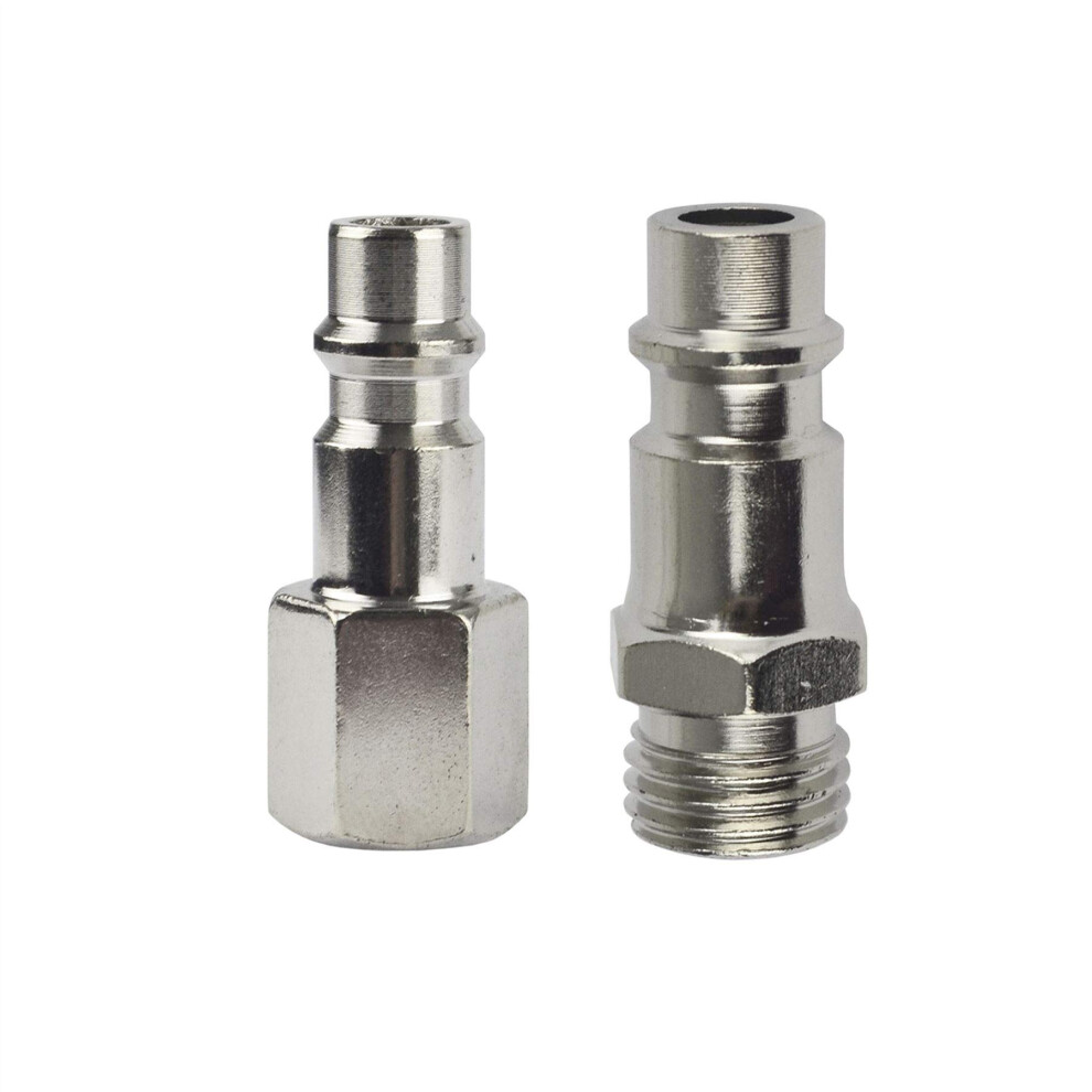 Euro Air Line Hose Compressor Fittings Connector Male Quick Release 2 Pack 1/4' 820064808004