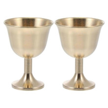 Set of 2 Sturdy Copper Drinking Cups for Wine, Champagne, and Barware Use