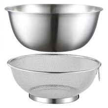 2pcs Stainless Steel Colander Strainer for Washing Vegetables, Ideal for Use with Various Brands, Durable Metal Basin