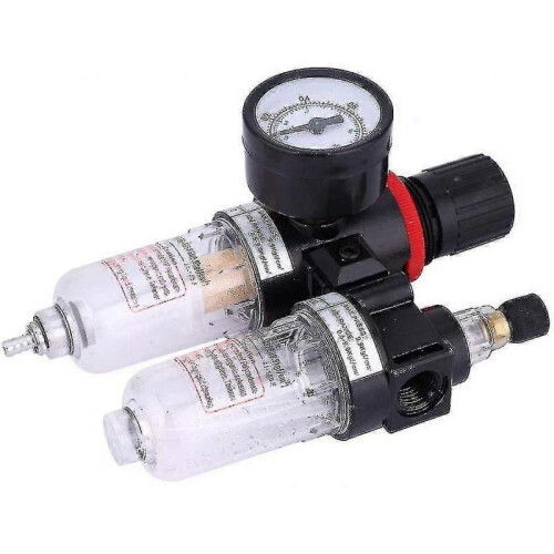 1/4 Air Filter Pressure Regulator with Oil Water Separator and Lubricator Cup for Air Compressor 1