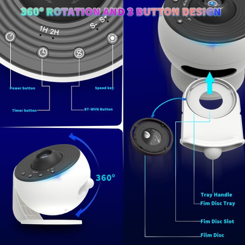 Galaxy Projector,Planetarium Star Projector for Bedroom Ultra Clear Night Light,with 4K Replaceable 13 Galaxy Discs 2