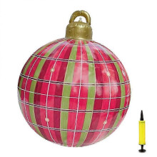23.6 Inch PVC Inflatable Christmas Ball for Indoor and Outdoor Crafts Decoration for Family Holiday Gatherings