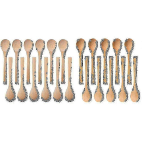 60 Pieces Mini Wooden Spoon Set for Serving Small Soups and Condiments
