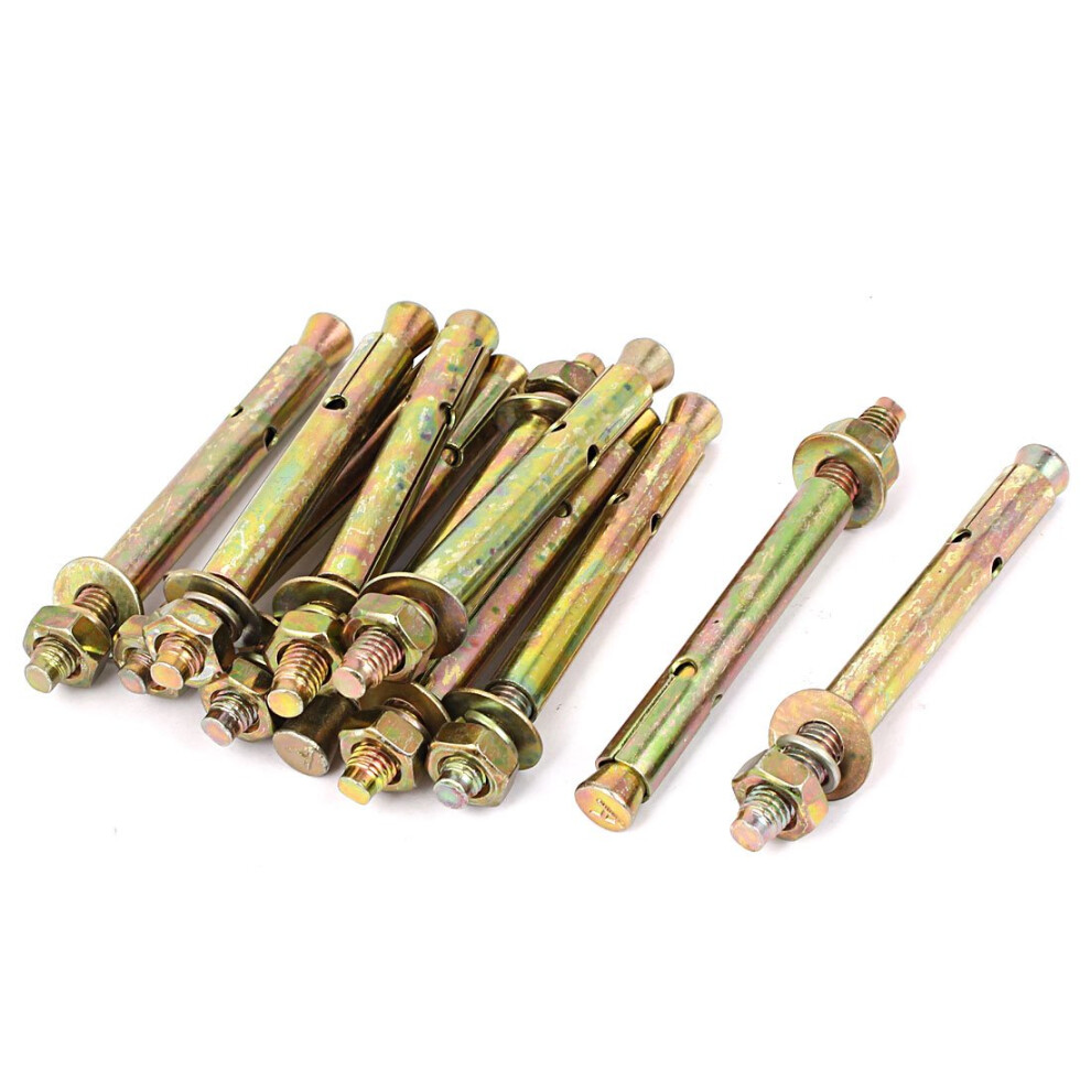 10Mmx100mm Sleeve Nails, Screws Fasteners Anchors Hex Nut Expanding Expansion Bolts Nut Bolt Sets Screw 10Pcs 820064810038