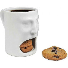 Ceramic Tea and Coffee Mug with Cookie or Tea Bag Holder, Perfect for Milk and Breakfast Beverages, 1 Piece