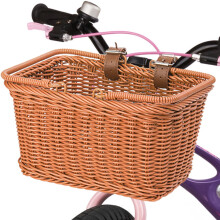 Small Bike Basket, Front Bicycle Basket with Adjustable Leather Straps, Water Resistant Ref:vJj