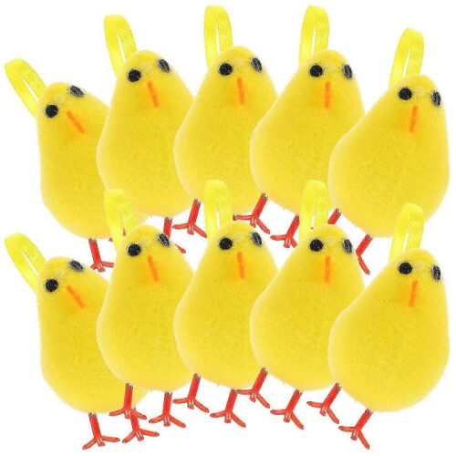 12Pcs Easter Decoration Hanging Plush Chick Ornament Cute Chicken Pendant Decoration 2