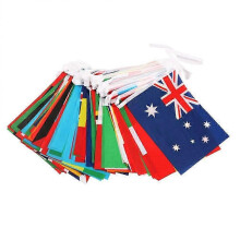 Small Flags of 100 Countries - National String Flag Banner for Bar Decoration and Celebration Events
