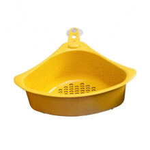 Triangular Corner Sink Strainer Basket with Suction Cup for Use in Kitchen and Bathroom Sinks