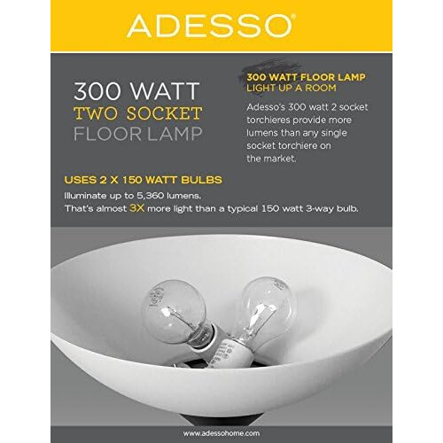 Home 750001 Transitional Two Light Floor Lamp from Aries Collection in Black Finish, 73 2