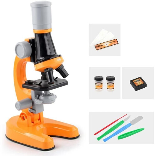 Lab Microscope Accessories 100X 400X 1200X Biological Microscope Home Microscope(Yellow) 2