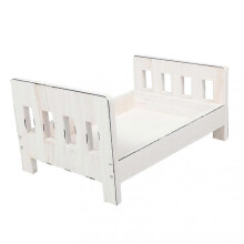 Photography Backdrop for Baby Photoshoots, White Wooden Bed Props and Accessories for Capturing Cherished Moments