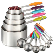 13-Piece Nesting Stainless Steel Measuring Tool Set for Dry and Liquid Ingredients