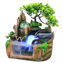 Water Founta Indoor Tabletop Rockery Fountain Desktop Waterfall with LED Light for Decor