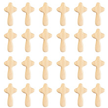 24 Pieces Wooden Cross Small Wood Comfort Crosses Pocket Wooden Holding Hand Crosses Religious Christian Gift 2.56 Inches Each Cross