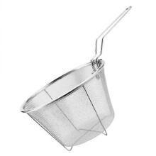 Stainless Steel Fry Basket, Suitable for Use with Fine Mesh Strainer Featuring a Convenient Handle