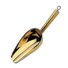 Thickened Metal Ice Scoop for Food and Candy, Suitable for Various Brands, Heavy Duty Design, Mirror Coating - Gold Finish for Kitchen, Bar,
