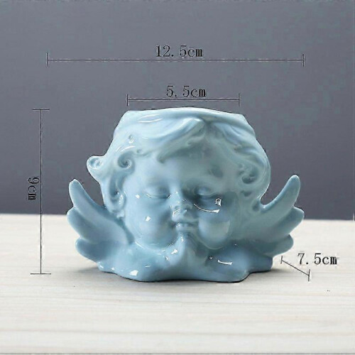 Ceramic Succulent Holder Desktop Planter Table Flowerpot Random Style Blue 2