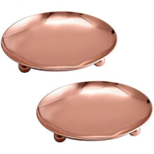 Set of 2 Pedestal Candle Holders Decorative Plates for Home Decor, 4.33 Inch Height, Perfect for Arranging Candles