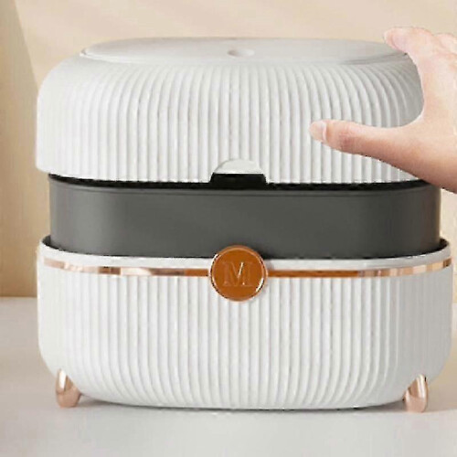 Desktop Waste Bin with Lid Mini Storage Bin for Bedside Bedroom Living Room Coffee Table 1