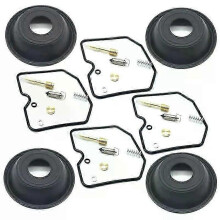 (whole set) For Kawasaki GPX750 GPZ900R Carburetor Repair Kit with Vacuum Diaphragms Replacement Parts Compatible with 1984-1990 Models 4 Sets