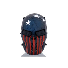 UK Arms Airsoft Villain Skull Full Face Mesh Airsoft Protective Gear Mask Stars Stripes