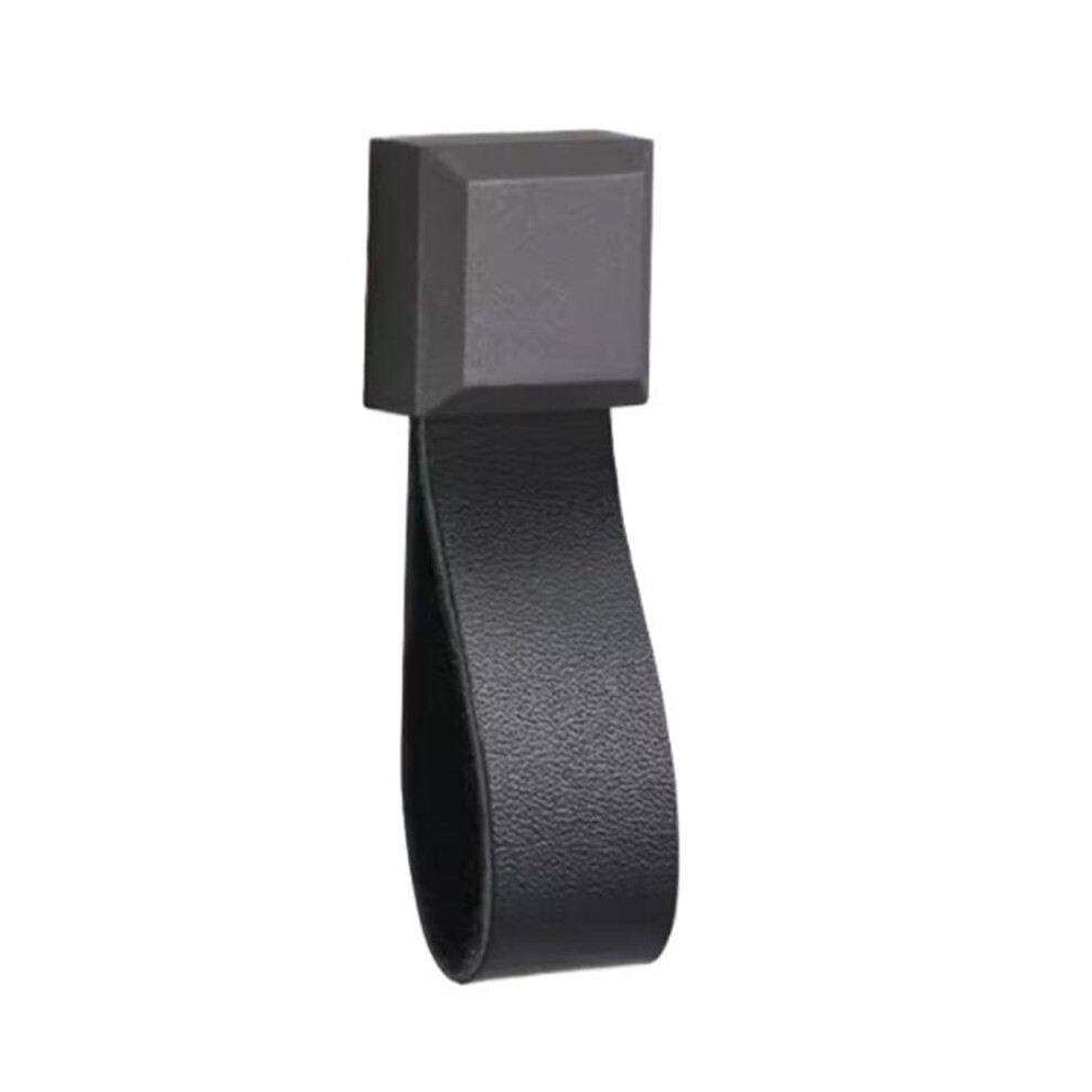 Leather Drawer Pulls 2 PCS Exposed Leather Handle Single Hole Pull Ring Drawer Wardrobe Door Furniture Bedside Table Small Handle(Black)