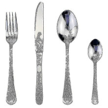 (3427 steel) Classic Elegant Resin Rivets Handle Style Stainless Steel Western Cutlery 4 In 1 Set Delicate Utensils Dinnerware For Home