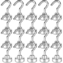 20 Pack Magnetic Hooks, 10kg+ Strong Magnet with Fridge Hook, Heavy Duty Ceiling Cruise Hook