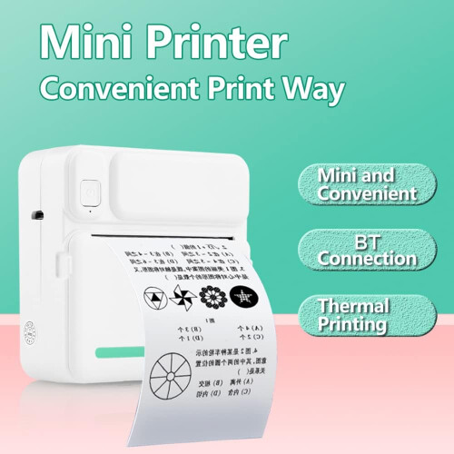 Mini Printer Student Study Printer Labels Convenient Thermal Printer Mobile Phone BT Printer Fix Miss 1