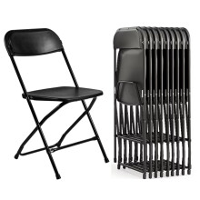 Plastic Folding Chair, 10 Pack, 650lb Weight Capacity  Indoor Outdoor,, Stackable with Steel Frame