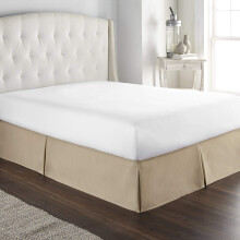 800 Thread Count Cotton Hotel Quality Luxurious Box Pleated Bed Skirt Easy Fit With 16 Inch Drop Length (Queen,Taupe) Queen 16' Drop Taupe