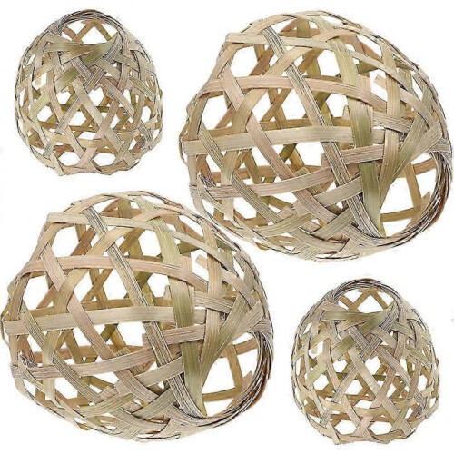 4pcs Woven Bamboo Pendant Light Shade Rustic Style Lamp Cover 2