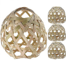 4pcs Woven Bamboo Pendant Light Shade Rustic Style Lamp Cover
