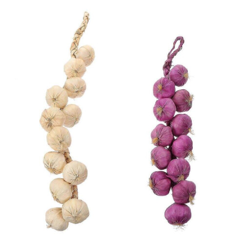 2Pcs Simulated Garlic String Decorations Suitable for Farmhouse Style Photo Props