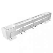 Silver Stainless Steel Tool Storage Rack for Kitchen Cabinet Board Door Organizer and Countertop Organization Solution