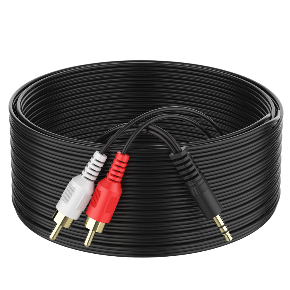 3.5Mm To Rca Cable 65.6Ft 3.5Mm Trs Male To 2Rca Male Stereo Y Splitter Gold