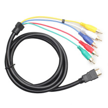 5 Ft 1.5M HDMI to RCA Cable, HDMI Type A Male to 5RCA Male Plug Video Audio Converter for HDTV DVD Projectors
