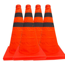 Collapsible Traffic Cones 18inch 2 Pieces Highly Reflective Oxford Conical Tube Orange Training Homeuse Outdoor Cone