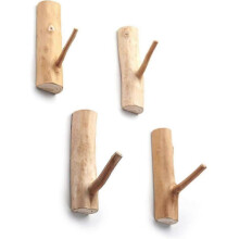 Rustic Wooden Wall Hooks for Coats, Tree Branch Style Adhesive Mounted Hooks, Suitable for Any Home Décor