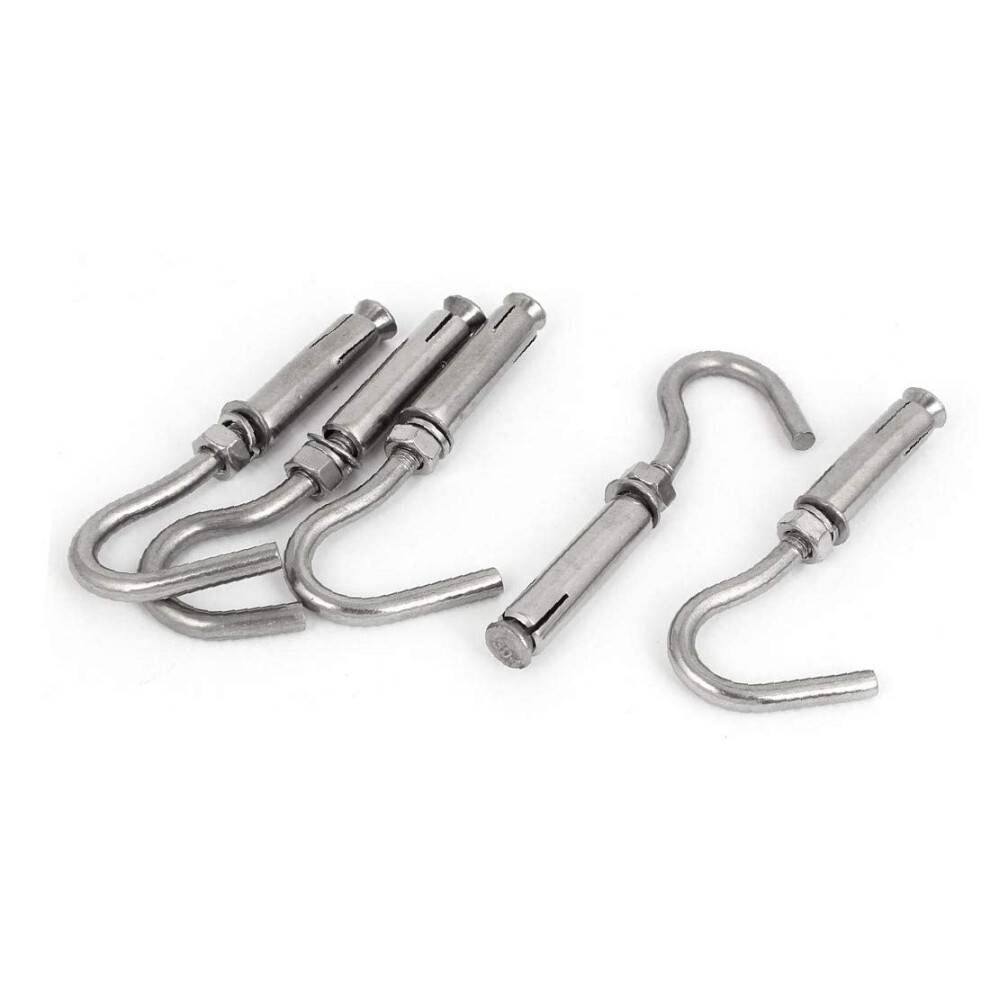 5Pcs 304 Stainless Steel Expansion Anchor Bolt Open Cup Hooks M6 820064817051