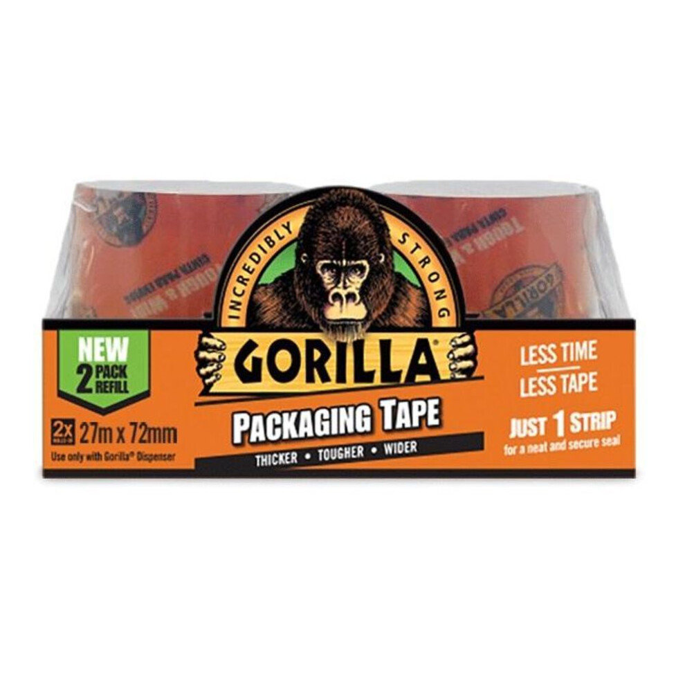 Gorilla Packaging Tape Refill 72mm X 27m 2pk