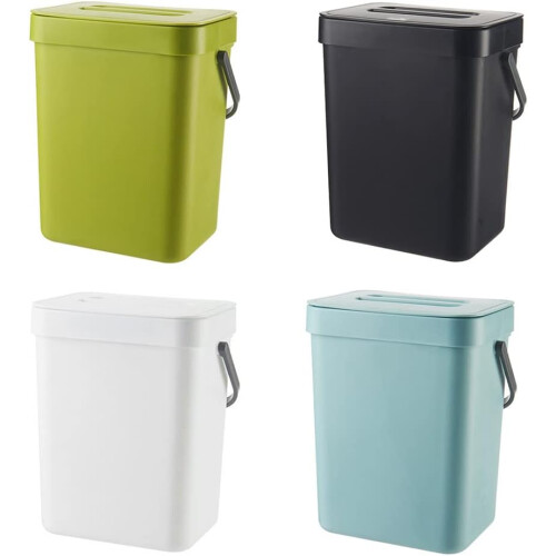 Small Kitchen Compost Bin 3L Kitchen Waste Bin Household Countertop Container with Lid for Rubbish Composter (D) 2