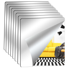 Wall Mirror Full Length 14'' X 12'' X 8PCS Self Adhesive Acrylic Mirror Tiles Shatterproof